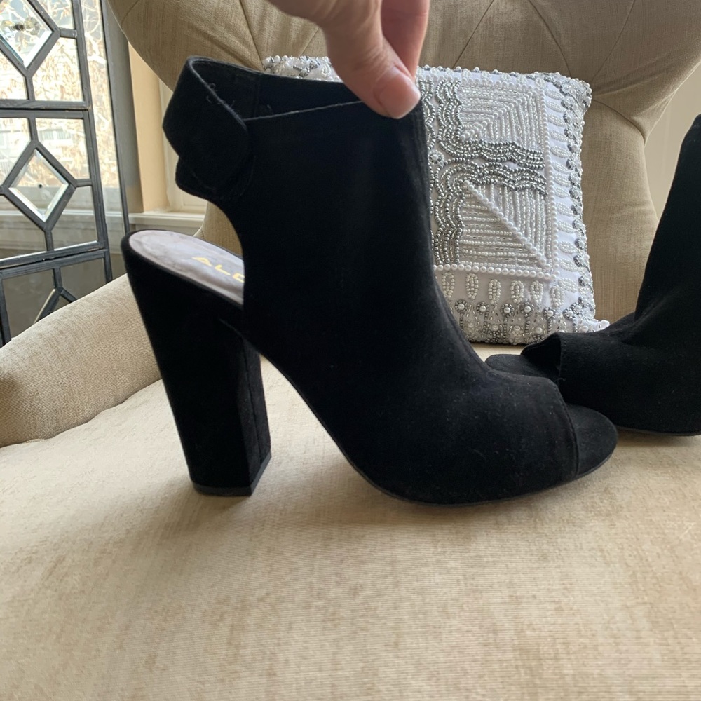 Aldo black open toe bootie